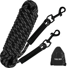 Taglory Dog Tie Out Long Rope Leash for Dog Training 50 FT Heavy Duty Lead with Reflective Stitching for Large Medium Small Dogs Walking camping o