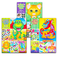 Make a Face Sticker Books for Kids - Bundle with 3 Sticker Face Books with Over 1000 Stickers Featuring Dinosaurs Silly Pets and Monsters