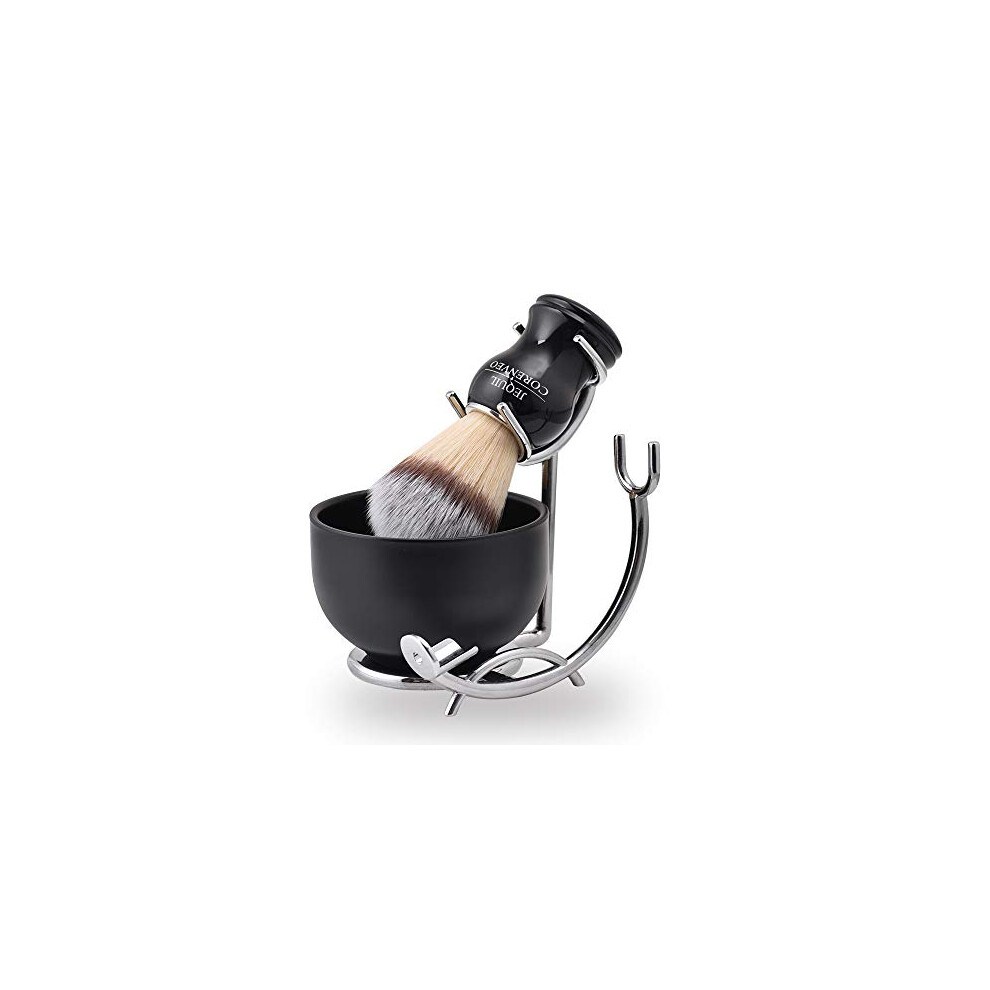 Jequil&Corenveo Deluxe Shaving Kit For Men 3 In 1 Shaving Set Includes Shaving Brush Shaving Bowl Razor & Brush Holder