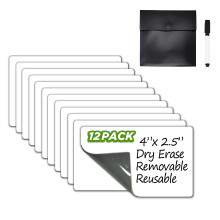 T?r slette klistrede noter. Genanvendelige whiteboard -klisterm?rker 4 """" x2.5 """" 12 pakke. Velegnet til al glat overflade. Fantastisk til etiket