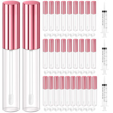 KPX 30 Τεμάχια Μπουκάλια Λιπ Γκλος 10ml Διαφανή Ροζ Επαναγεμιζόμενα Για DIY Μακιγιάζ