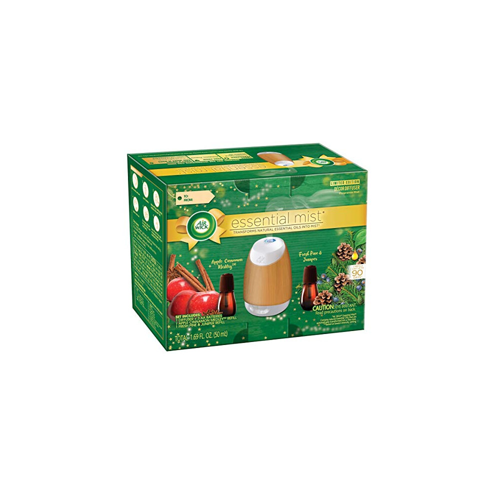 Air Wick Air Wick Essential Mist Fall Starter Kit 1 Diffuser  2 Refills  Apple cinnamon  Woodland Pine  3 count