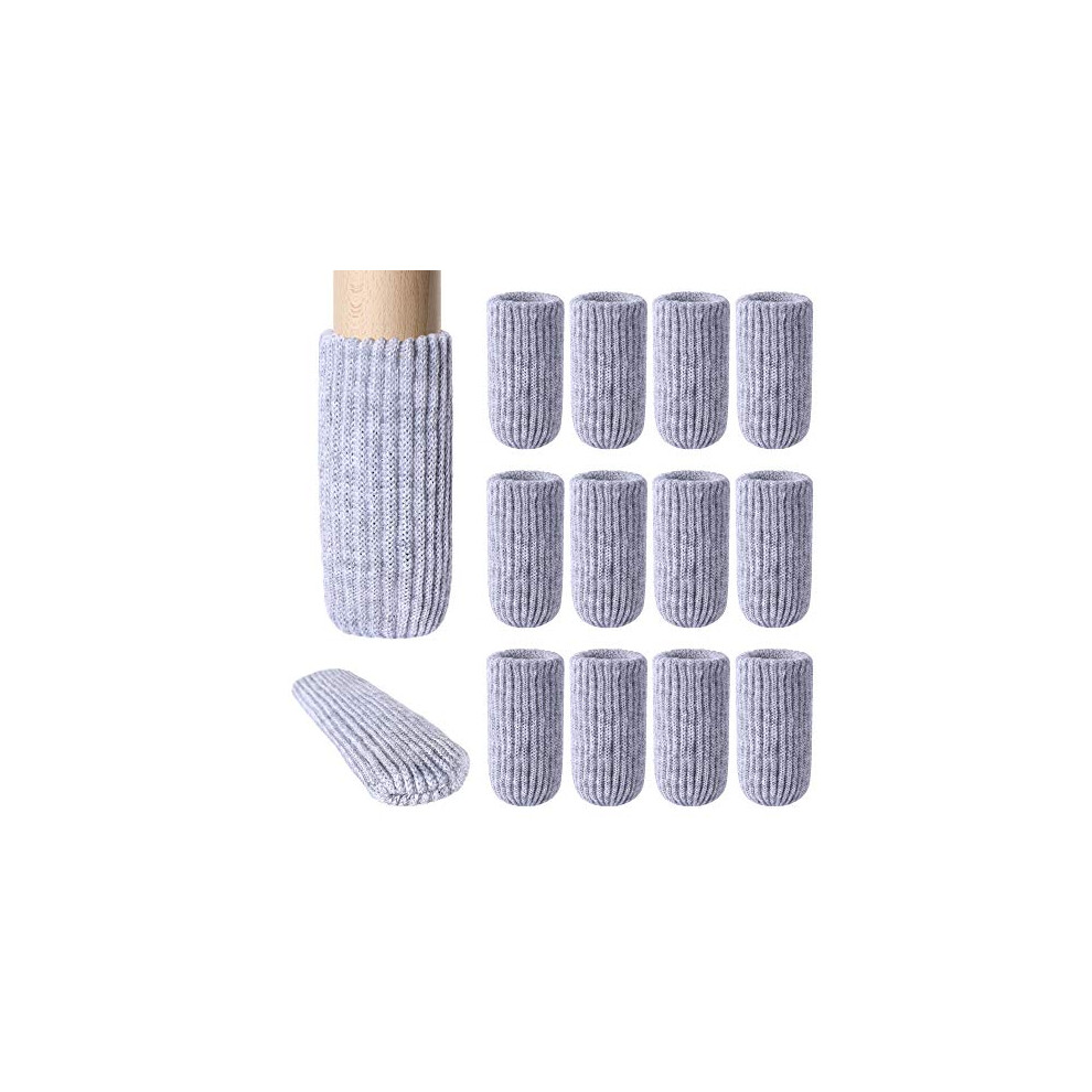 24 Pcs Furniture Leg Socks - High Elastic Knitted Chair Leg Floor Protectors Thickening Gray Chair Leg Covers Set Move Easily And Reduce Noise 630128641535