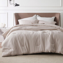 Bedsure Queen Comforter Set - Warm Taupe Soft Bedding for All Seasons Cationic Dyed Bed Set 3 Pieces 1 Queen Size Comforter (90""""x90"""") and 2 Pill