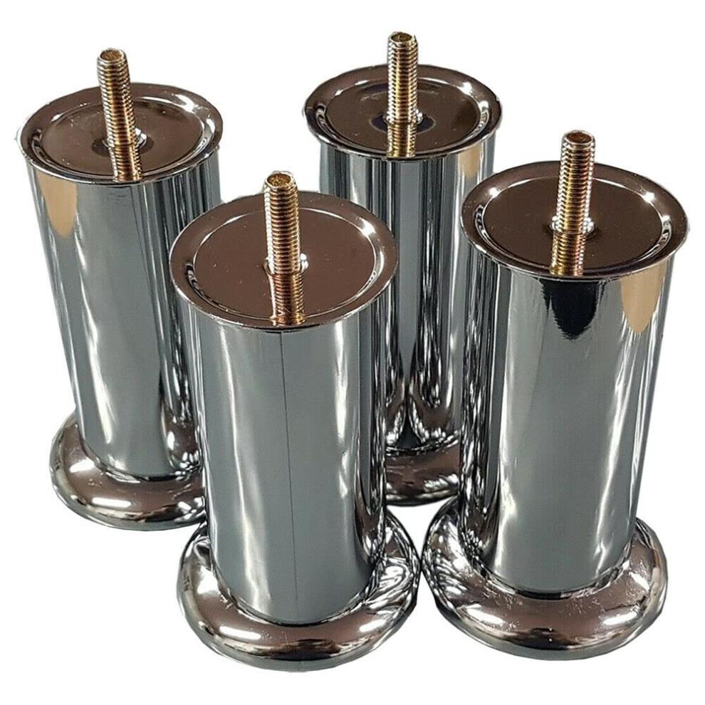 Just Accessories Luxury Chrome Furniture Legs 120mm/50mm, M8 T-Nuts Included, 70mm Base, Glides, for Sofas Chairs Stools - B08HWWTXD4