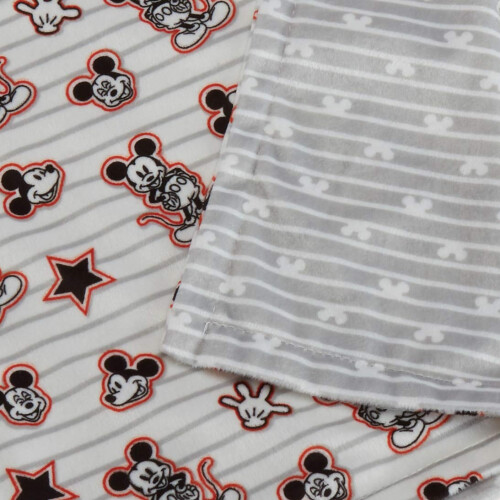 Cudlie Disney Μωρό Αγόρι Κουβέρτα Mickey Mouse Διπλής Όψεως & Γκρίζο Καπέλο με Αυτιά 1