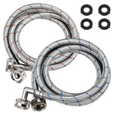 6FT podloka hadice z nerezov oceli s 90 koleny od Beaquicy - odoln proti roztren 3/4"""" FHT standardn zvit - 2 balen cervench a modrch ople