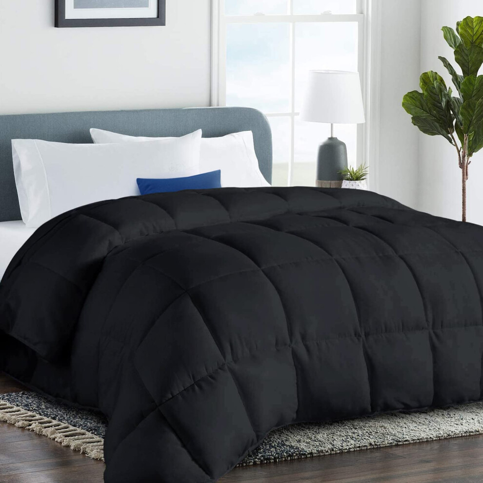 Cohome Trapunta Oversize Queen Size – Inserto Piumino Alternativo Per Tutte Le Stagioni – Lusso Hotel Inverno Caldo Nero Piumino Con Tecnologia Anti-Grumi E 8 Linguette - Reversibile (248,9 X 248,9 Cm-image