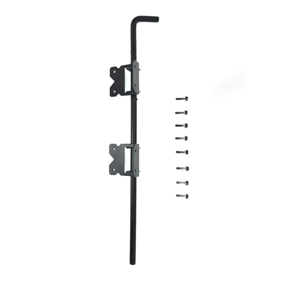 Tige de portail robuste en acier de 24 pouces avec finition noire - 1 paquet