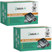 Latch.it Chrome RV DOOR LATCH 2 Keyed Rv Door Locks for Travel Traile Traile Remor Remor Remor Datch Latch 100% Metal Camper Door Lock W / 4 Keys