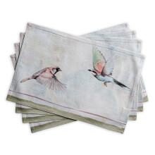Maison d' Hermine Cloth Placemats 100% Cotton Set of 4 Decorative Washable Table Placemat for Mothers Day Gifts Dining Holidays Buffet Parties & We