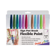 Pentel Arts Sign -kynsiveltimen krki erilaisia ??vrej, 12 pakkauslaatikko (SES15C2PC12)