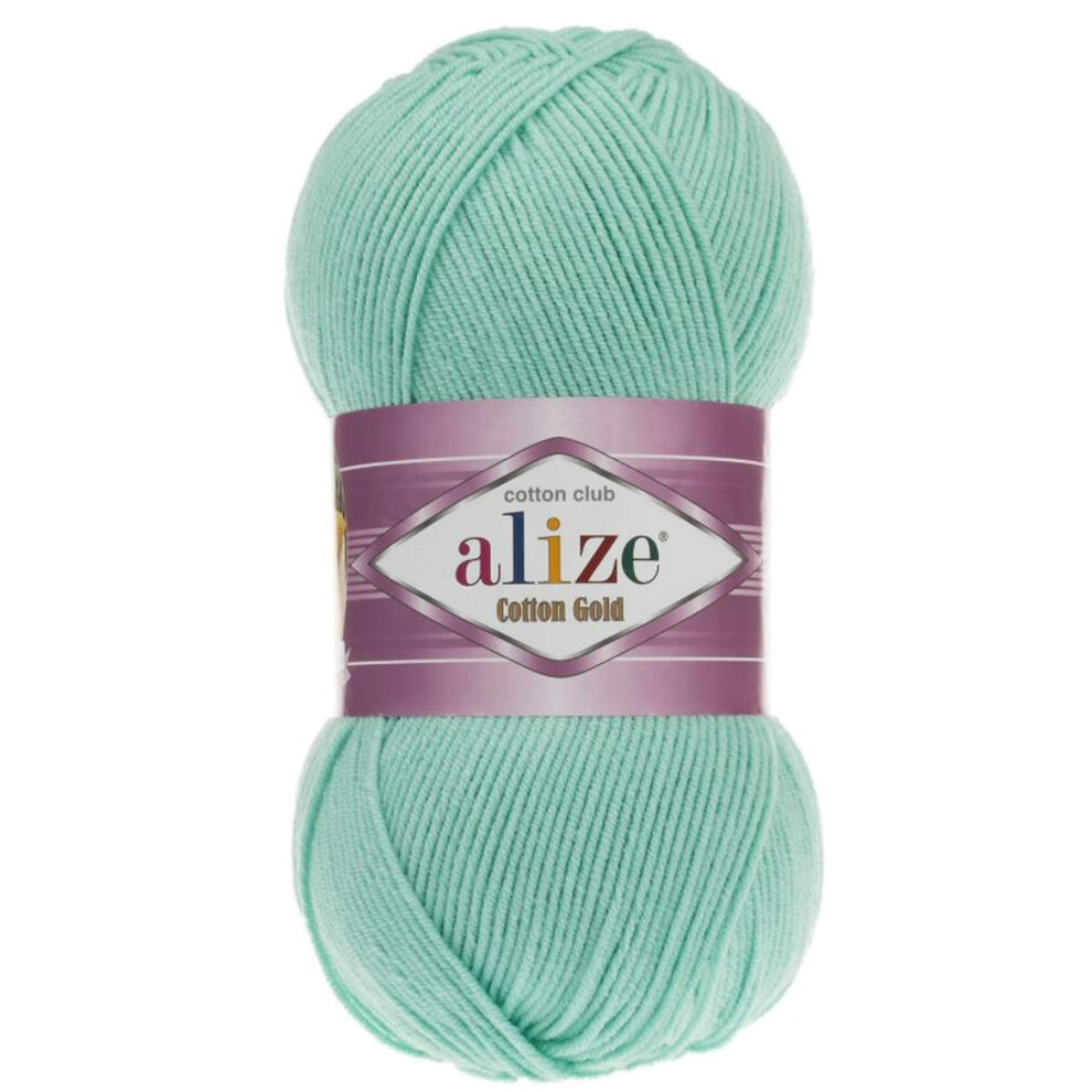 55% Cotone 45% Acrilico Alize Cotone Oro Filato 1 Matassa/Pallina 100 Gr 15 M (Verde Acqua)-image