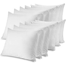 CIRCLESHOME Protetores de Almofadas com Zíper - 100% Algodão Respirável - Protege contra Sujeira e Poeira (Queen - Conjunto de 12 - 20x30)