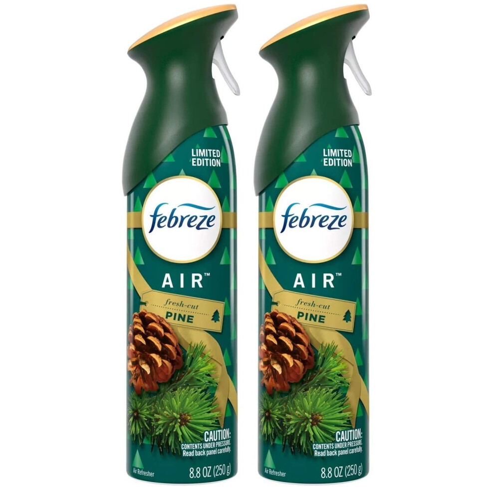 Febreze Air - Air Freshener Spray - Fresh-Cut Pine - Limited Edition Holiday Collection 2020 - Net Wt. 8.8 OZ 250 g Per Bottle - Pack of 2 Bottles