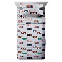 Jay Franco Marvel Avengers Emblems Queen-Bettlaken-Set 4-teiliges Set, superweiche und gemtliche Kinderbettwsche lichtbestndige Mikrofaser-Bet
