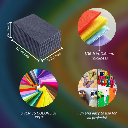 FabricLA Ακρυλικά Φelt Sheets για Χειροτεχνίες - Μαλακά Προκομμένα 9" X 12" (22.5cm X 30.5cm) 2