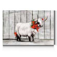 Galerie de redare Canvas Nature Wall Art Tablouri ?i imprimeuri Arta de arta de iarna Red Bovine Cattle Glam Modern Festival Modern Wall Hanging