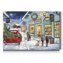 Galerie de redare Canvas Arta de perete picturi ?i imprimeuri moderne decora?iuni de Craciun Snowy Christmas Toy Magazin Modern Glam Wall Hanging