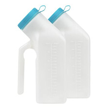 35 oz Male Urinal Bottles 2 Pack - Plastic Urinal Bottles - Portable Urinal Bottles - Urinal Bottles with Leakproof Screw-On Lid - Urinal Bottles - Ea