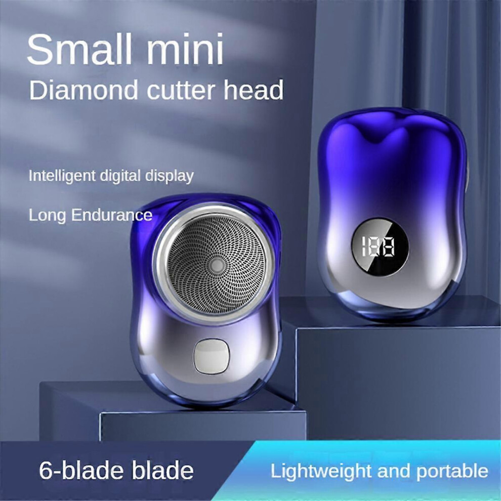Portable USB Electric Shaver for Men Mini-Shave Pocket Electric Shaver Beard Trimmer Digital Display Travel Shaver,B