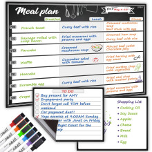 JJPRO Tableau blanc magntique effaable sec pour planification des repas pour rfrigrateur - Un tableau de menu hebdomadaire 14,5 x 11 et deu