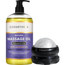 Lavendel-Entspannungsmassagel mit Massagerollerball keine Flecken. 100 % natrliche Mischung aus Spa-Qualittslen fr eine beruhigende, aromatisc