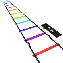 Yes4 Agility Ladder Speed ??Training Equipment - Speed ??Scala per bambini e adulti con borsa da trasporto - 12 pioli arcobaleno