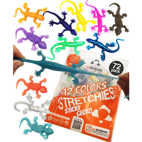 UpBrands 72 Lizinhos Super Elásticos 3 Polegadas, 12 Cores, Favor de Aniversário para Crianças