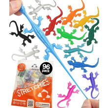 UpBrands 96 Super Stretchy Hagedissen Speelgoed 3" Set, 12 Glitter Kleuren, Verjaardagsfeest Favorieten