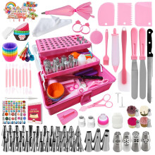 ARNISION 359PCs Cake Decorating Baking Supplies Kit Baking Set with 66 Piping Tips Icing Bags and Tips Set for Beginners Baking Tools Cupcake D