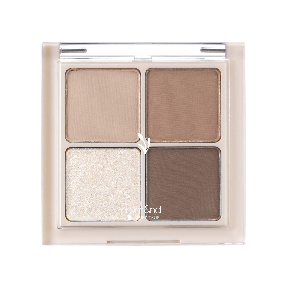 Rom&Nd Better Than Eyes N Series N01 Dry Willow Flower Korean Eye Shadow Mini Palette 4 Essential Basic Shades
