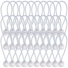 Aoprie 30 PCS Cordeaux a l'elastique avec balles 4 pouces Balle blanche Elastiques a balle lourde cheques elastiques de tarpe epineux Tiche de la