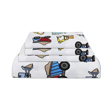 MALLARY BY MATTHEW Kinder-Bettlaken, superweich, 100 % Mikrofaser, bedruckt, mit Trucks-Print, ganz