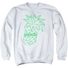Trevco Sportswear NBC588-AS-6 Psych Pineapple Adult Crewneck Sweatshirt, White - 3X