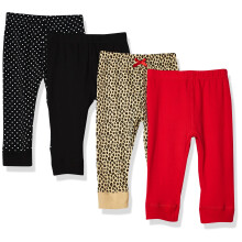 Hudson Baby Unisex bavlnen nohavicky a leg ny pre b b tk s leopard m vzorom, 0-3 mesiace