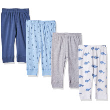 Hudson Baby Unisex bavlnen nohavicky a leg ny pre b b tk Blue Whales 6-9 mesiacov