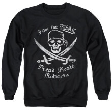 Trevco Sportswear PB108-AS-1 Princess Bride The Real DPR Adult Crewneck Sweatshirt, Black - Small