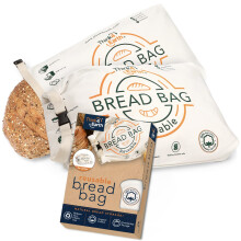 Think4Earth - Sac a pain en coton biologique reutilisable pour pain fait maison grand | Sac a pain de qualite superieure-sacs en coton uniques po