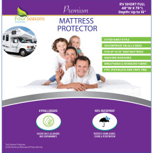 RV korte volledig waterdichte matrasbeschermer (48"""" Bx75 L) - hoeslakenstijl voor driekwart 3/4 volledige matras - hypoallergene premium kwalite