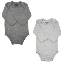 123 Bear Baby Bodysuits Bl?d Bomuld Spandex lange ?rmer og korte ?rmer (gr? 2-pak lang?rmet nyf?dt)