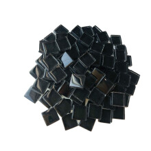 Mosaikplattor Squares Black Crystal Mosaic Glass Tile For Crafts Bulk DIY Picture Frames Handgjorda smycken Coasters Art Material Decoration 1x1c