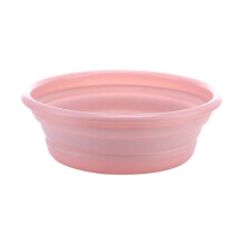 XJSXZC 10"""" multifunctionele opvouwbare schotelkuipkom BPA-vrije ronde lichtgewicht opvouwbare wastafel (roze)