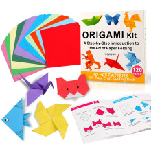 Yibeishu Origami Paperisarja ohjekirjalla 20 helppoa origamiprojektia 6x6 tuuman origamipaperi kaksipuolinen nelin vriks taitettava paperisetti la