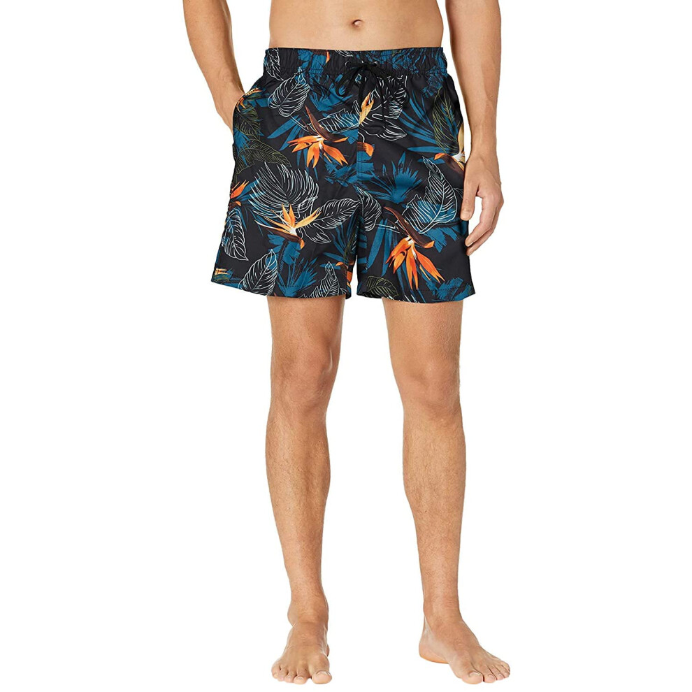 Kanu Surf Men's Infinite Swim Trunks Regular & Extended Sizes Paradise Black Medium