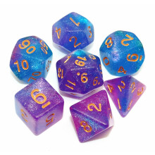 cREEBUY DND W rfelset Blau Lila Glitzerw rfel f r Dungeon and Dragons D&D RPg Rollenspiele Tischspiele Polyedrische W rfel