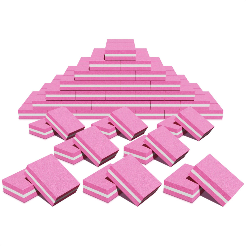 Oskal 100Pcs Nail Buffer File For Natural Nails - Professional Nail Buffer 100/180 Grit Nail Files Acrylic Nail Remover Buffing Block Nail File- Nail Suppli