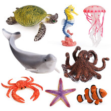UANDME 8pcs Figurines Animaux Marins Réalistes Jouets Décoratifs pour Gâteaux Enfants