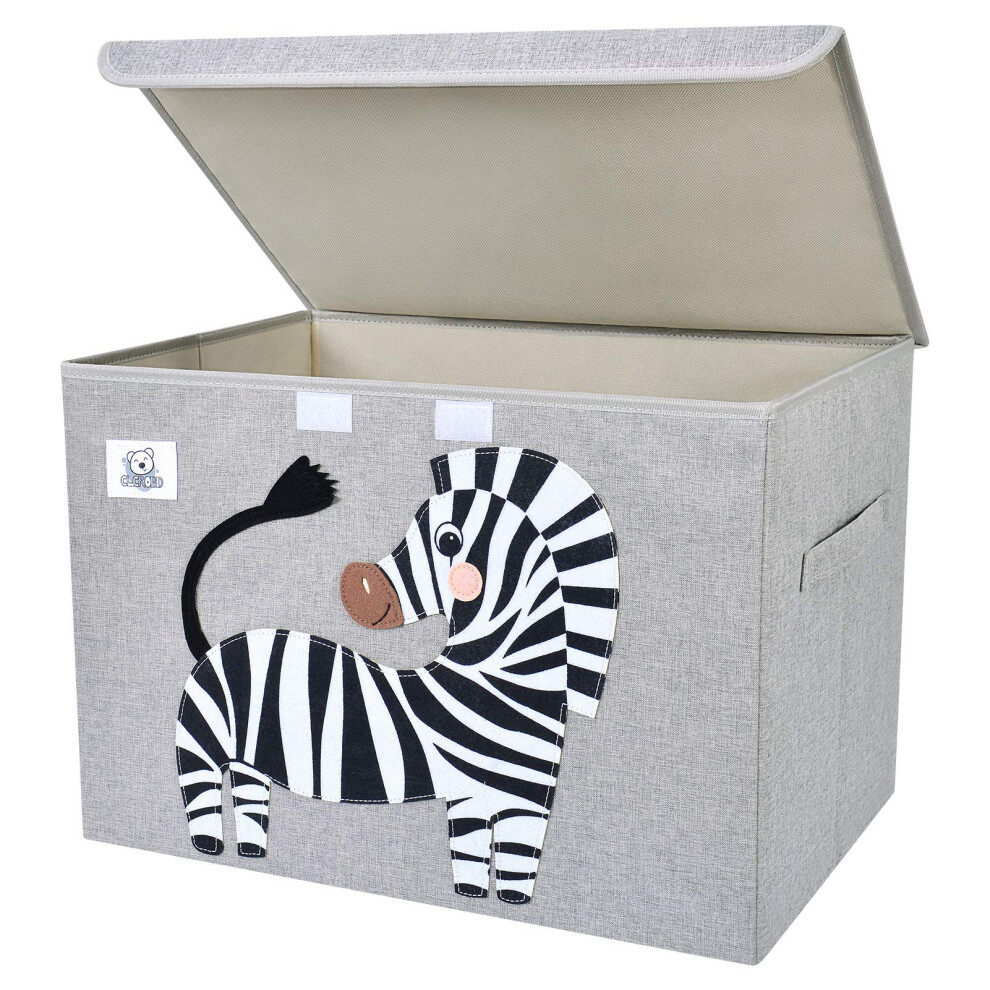 CLCROBD Grand coffre     jouets pliable pour enfants avec couvercle rabattable, organiseur de rangement pour jouets d'animaux en tissu pliable, pou