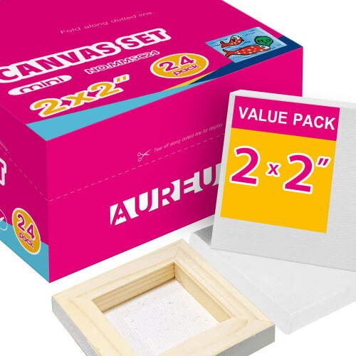 Aureuo Mini Strelited Canvas - 25 x 35 polegadas Pacote - Perfil de 25 polegadas Little Square Canvas - Presente de f   rias para crian   as ideais p